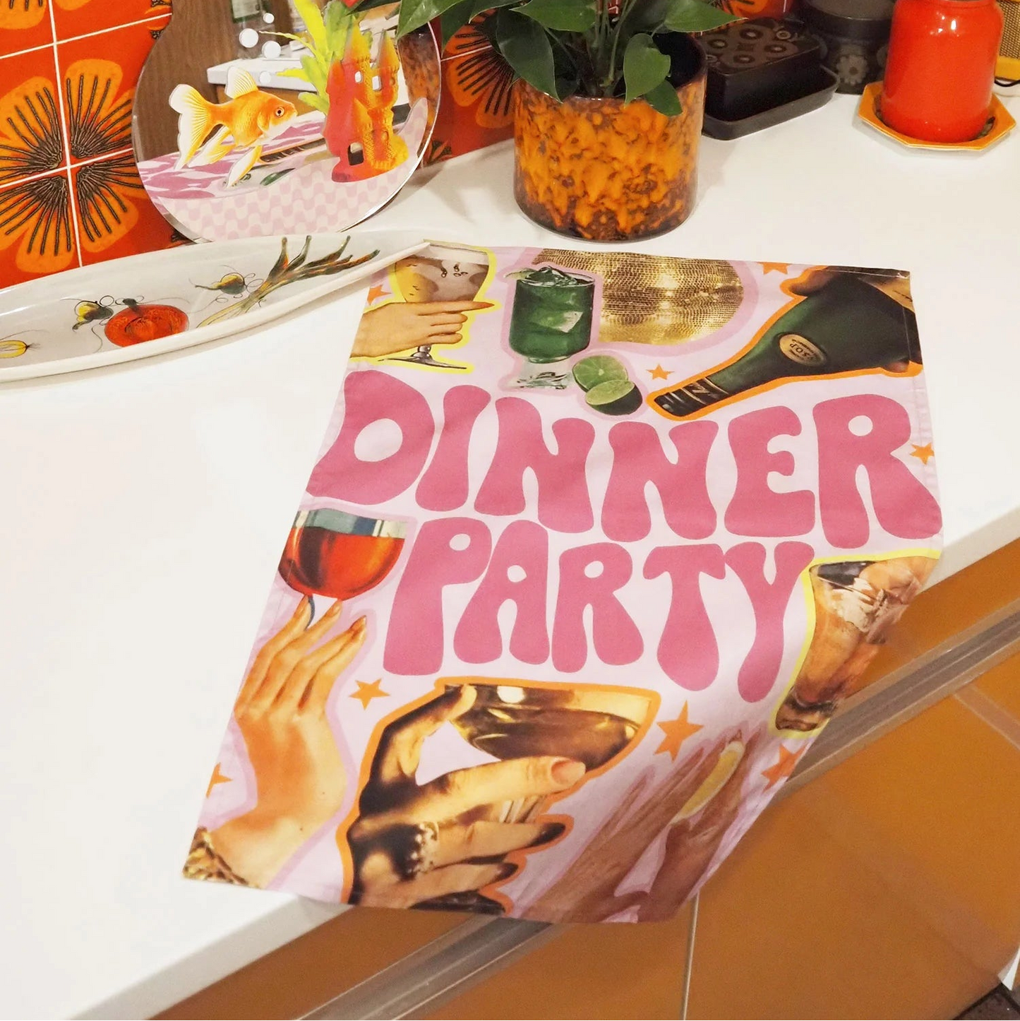 Dinner Party Tea Towel