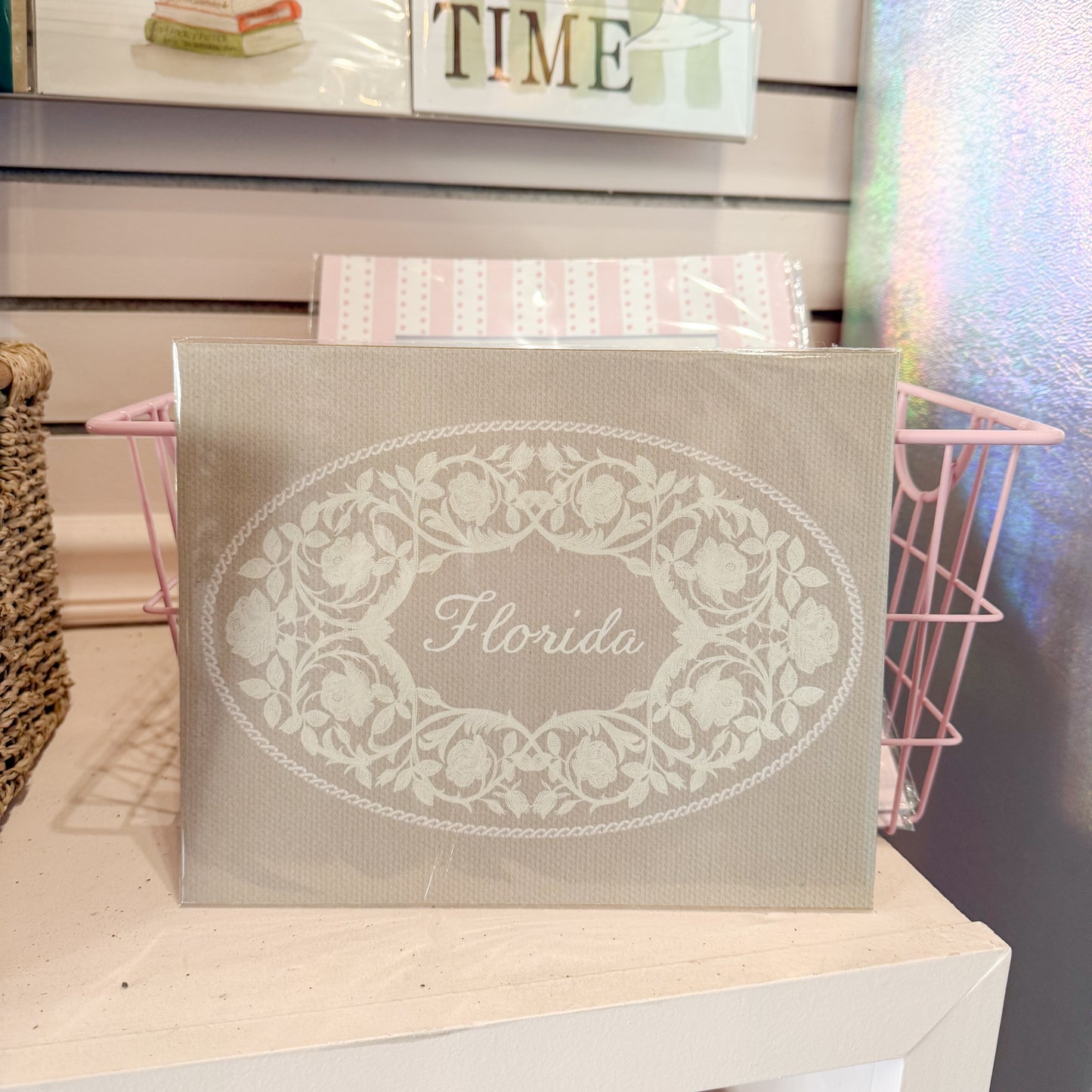 Florida Floral Frame Wall Art Print