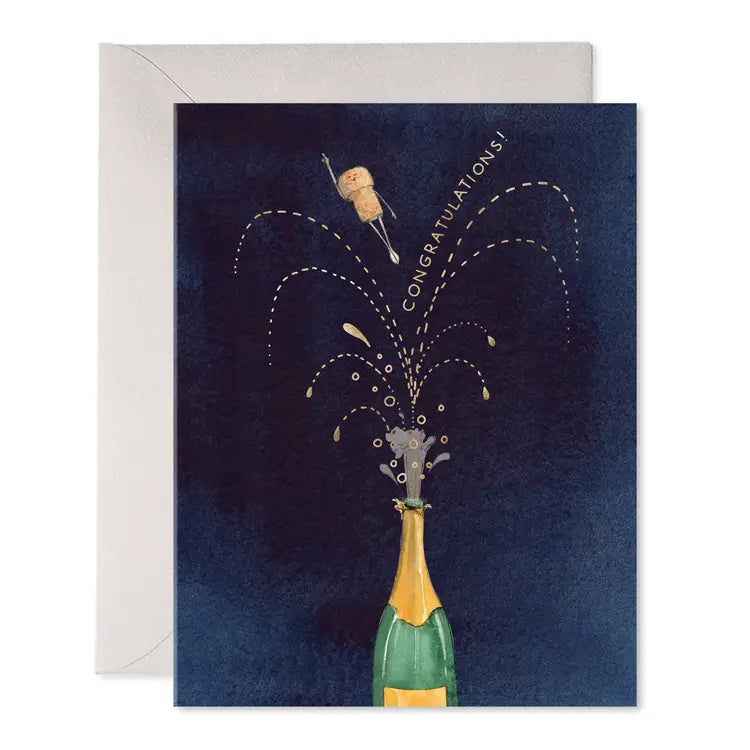 Popped Champagne Congratulations Greeting Card