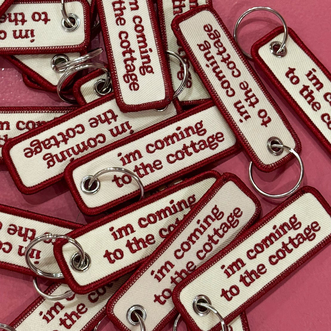 I'm Coming To The Cottage Embroidered Keychain