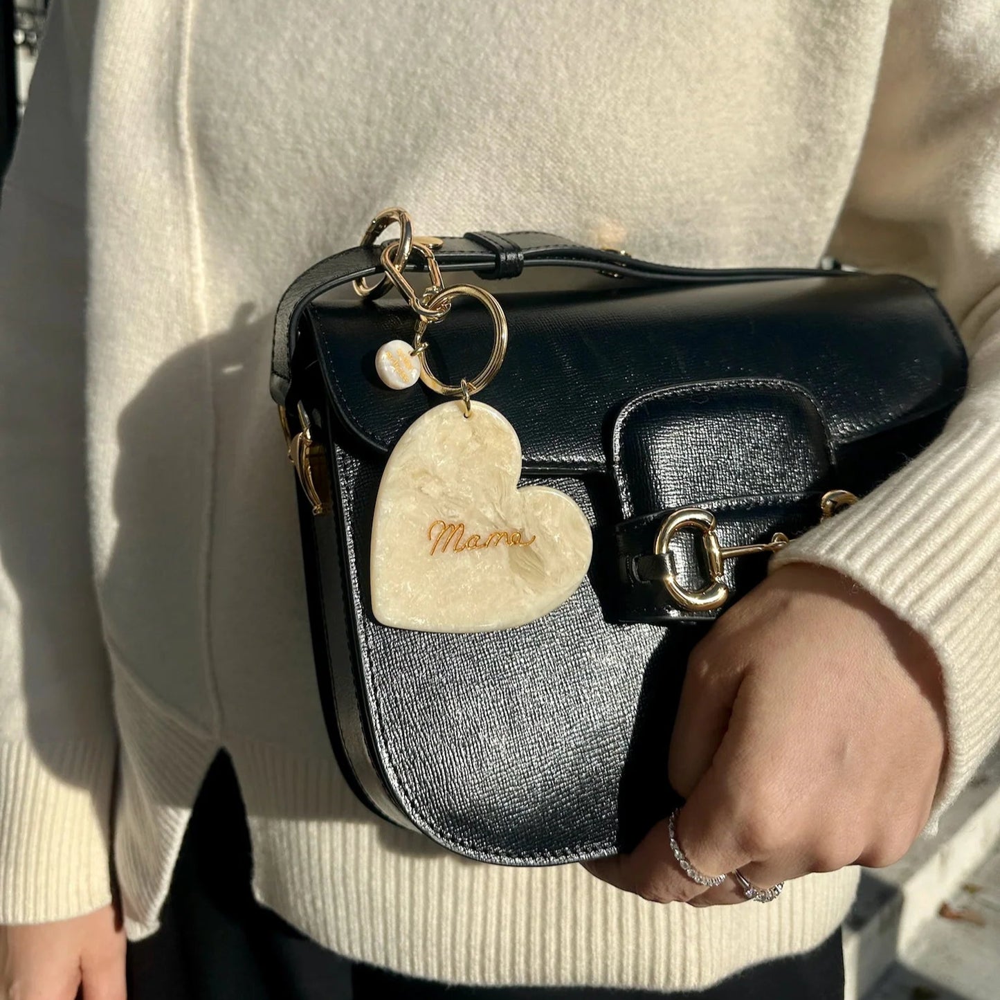 Mama Heart Bag Charm Keychain