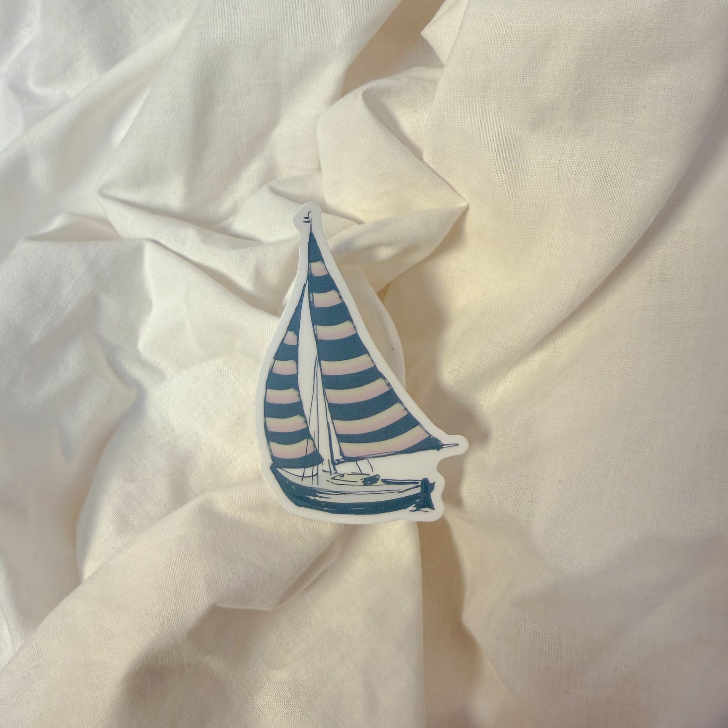 Striped Sailboat Sticker