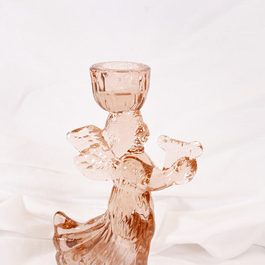 Glass Angel Candle Holder