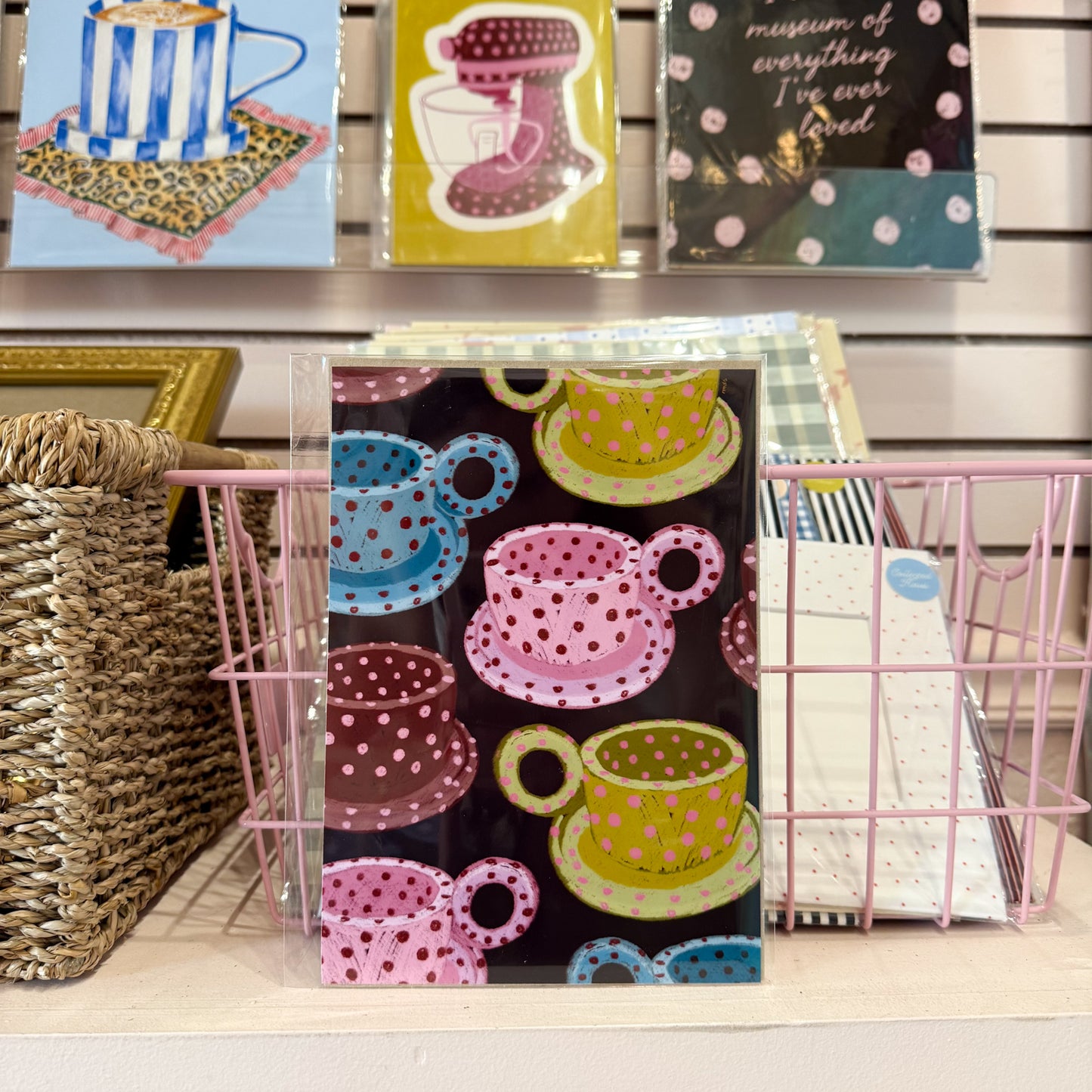 Polka Dot Mugs Wall Art Print