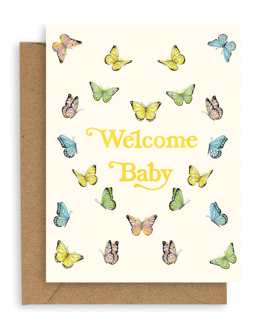Welcome Baby Butterfly Greeting Card