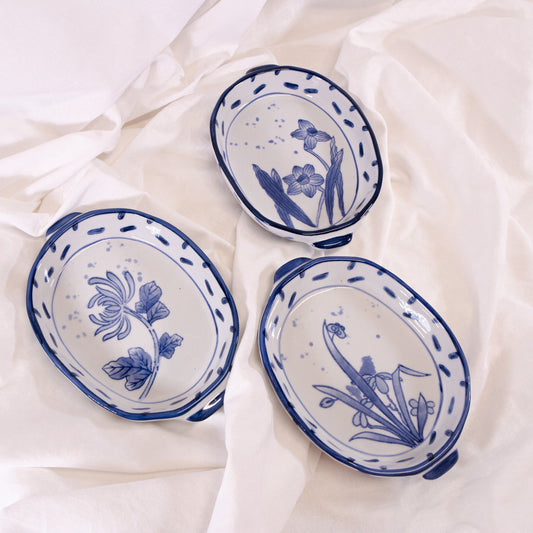 Blue Floral Baking Dish