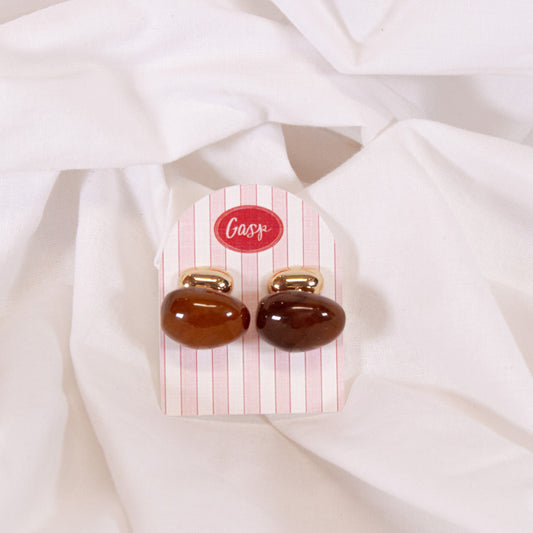 Oval Drop Statement Earrings