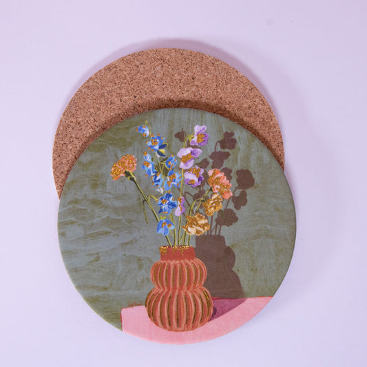 Flower Vase Cork Coaster