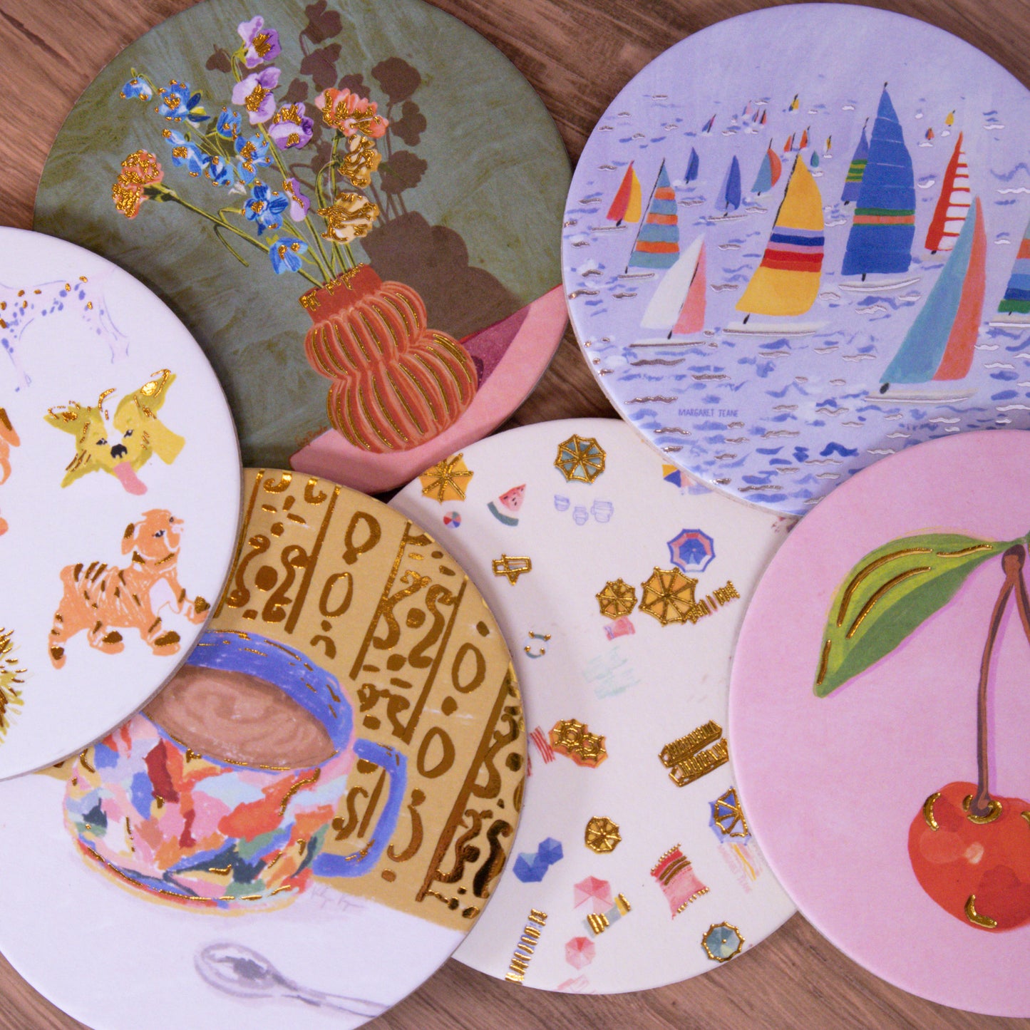 Sailboats Cork Coaster