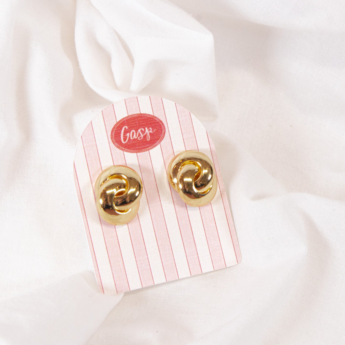 Gold Circle Link Earrings