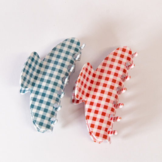Gingham Claw Hair Clip