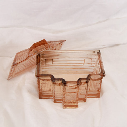 Pink Glass House Jar