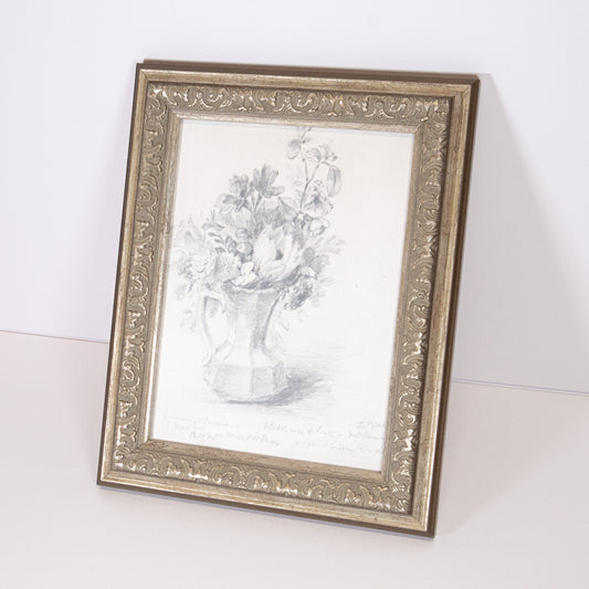 Flower Pitcher Sketch Framed Wall Art