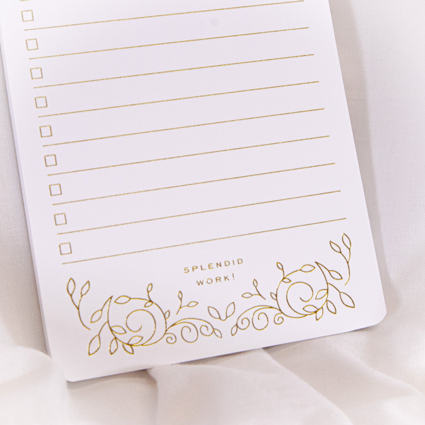 Gold Foil Tasks Notepad