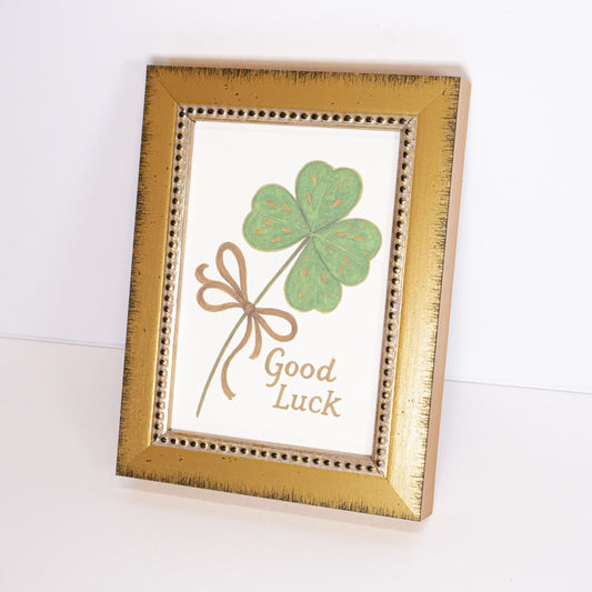 Good Luck Clover Framed Wall Art