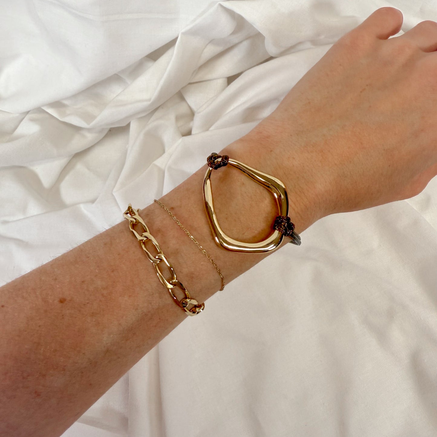 Open Gold Cord Bracelet