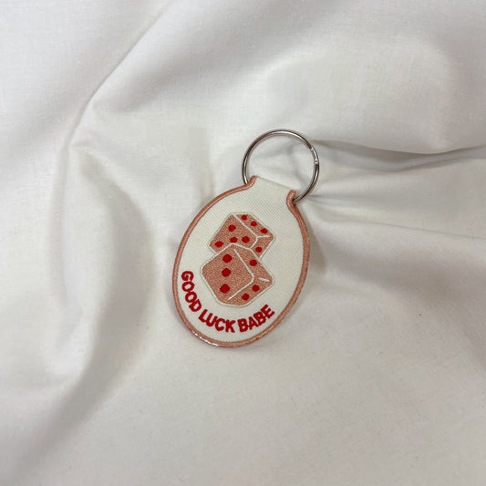 Good Luck Babe Embroidered Keychain