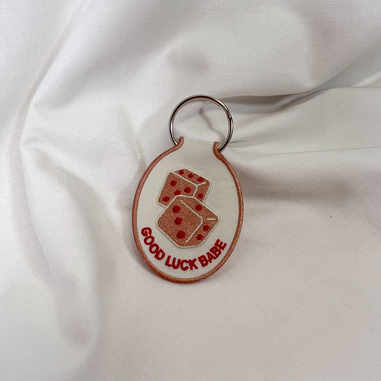 Good Luck Babe Embroidered Keychain