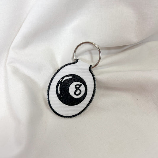 Eight Ball Embroidered Keychain
