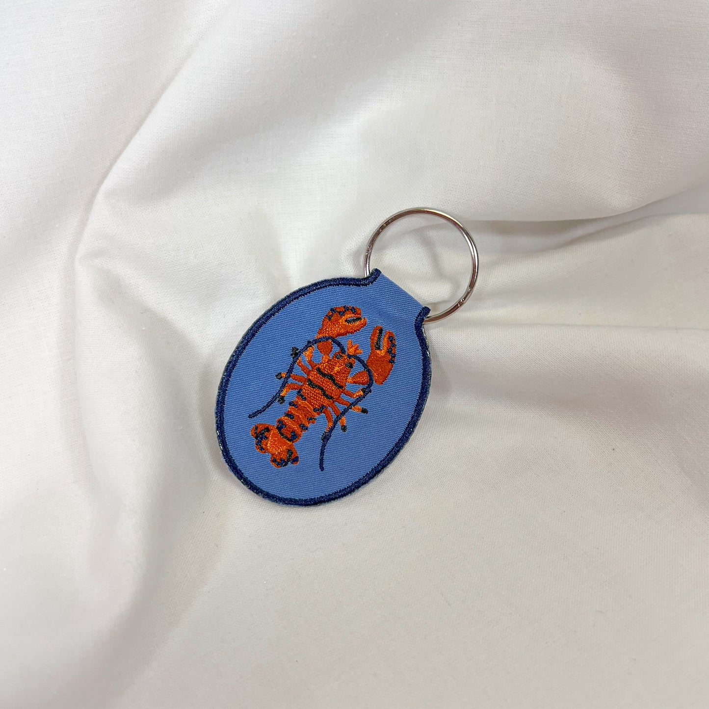 Lobster Embroidered Keychain