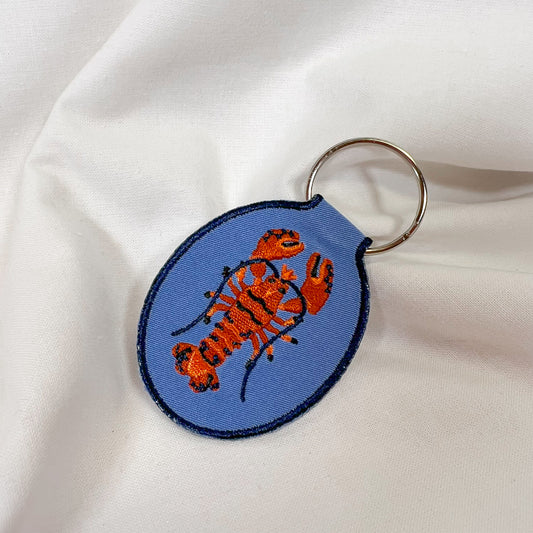 Lobster Embroidered Keychain