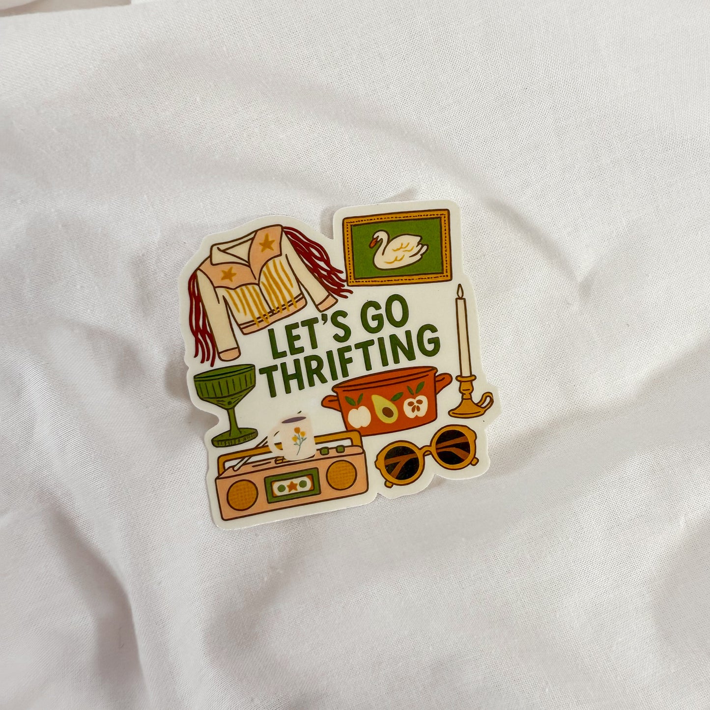 Let's Go Thrifting Vinyl Sticker