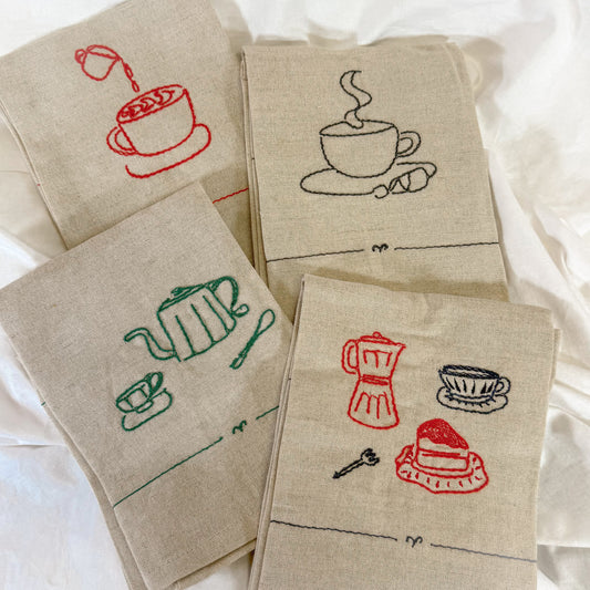 Embroidered Coffee Tea Towels