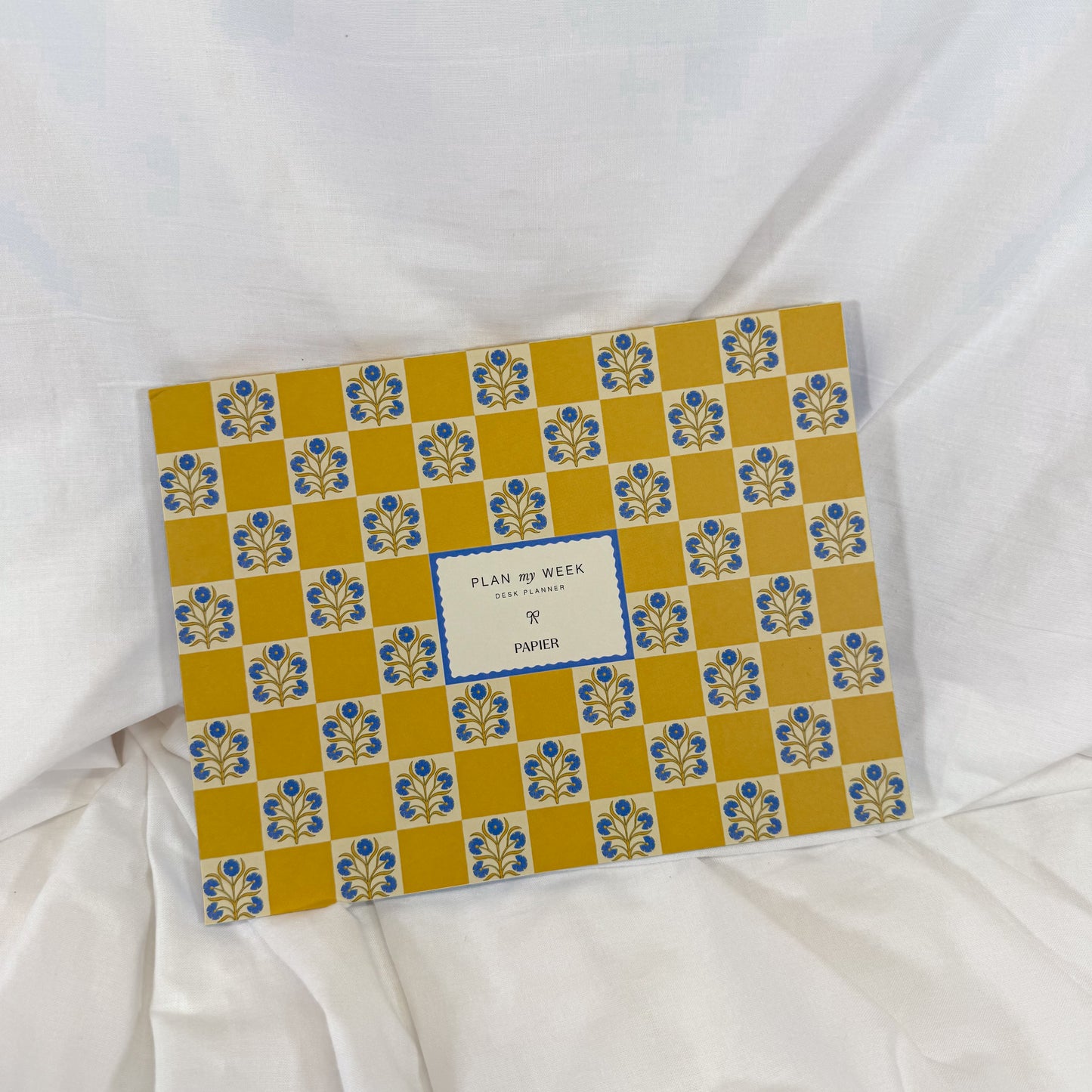 Floral Checkerboard Weekly Desk Planner