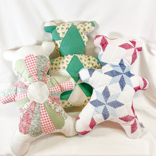 Quilted Teddy Bear Pillow