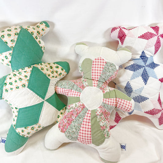 Quilted Teddy Bear Pillow