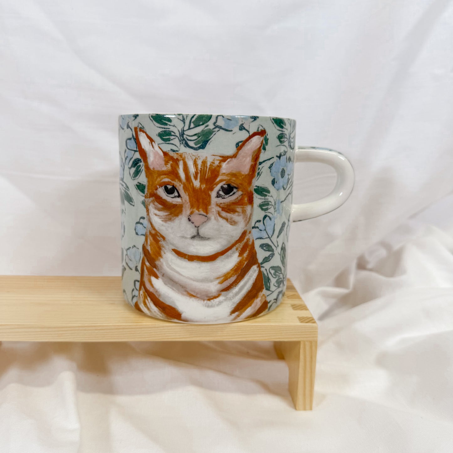 Mug with a cat design on a white background