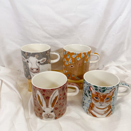 Farmhouse Animals Floral Mug