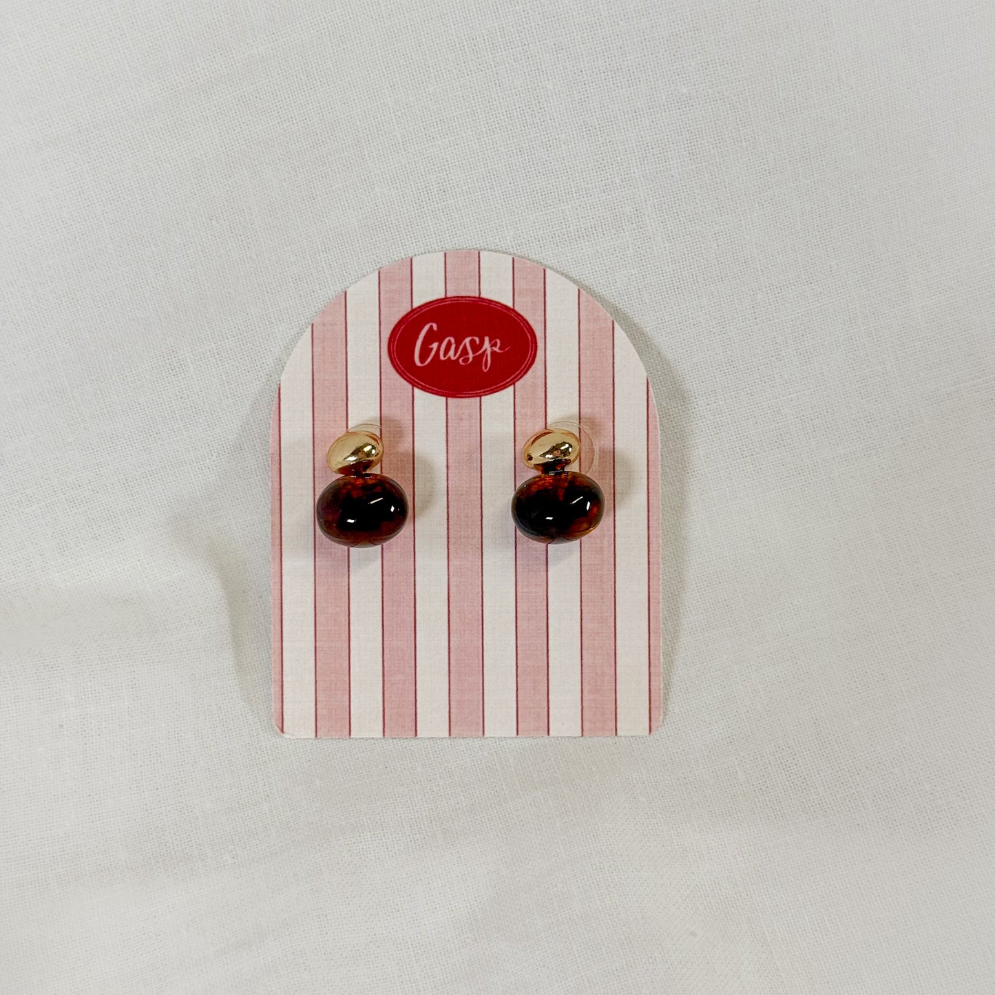 Oval Drop Two Tone Earrings