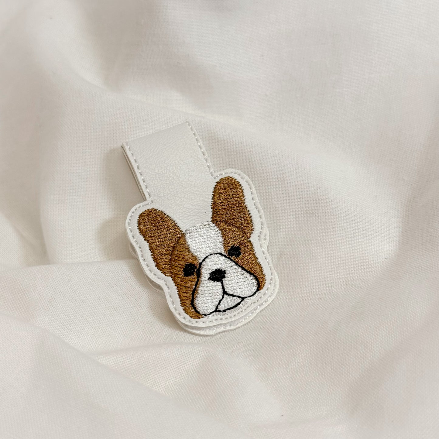 Embroidered Leather Magnetic Bookmark