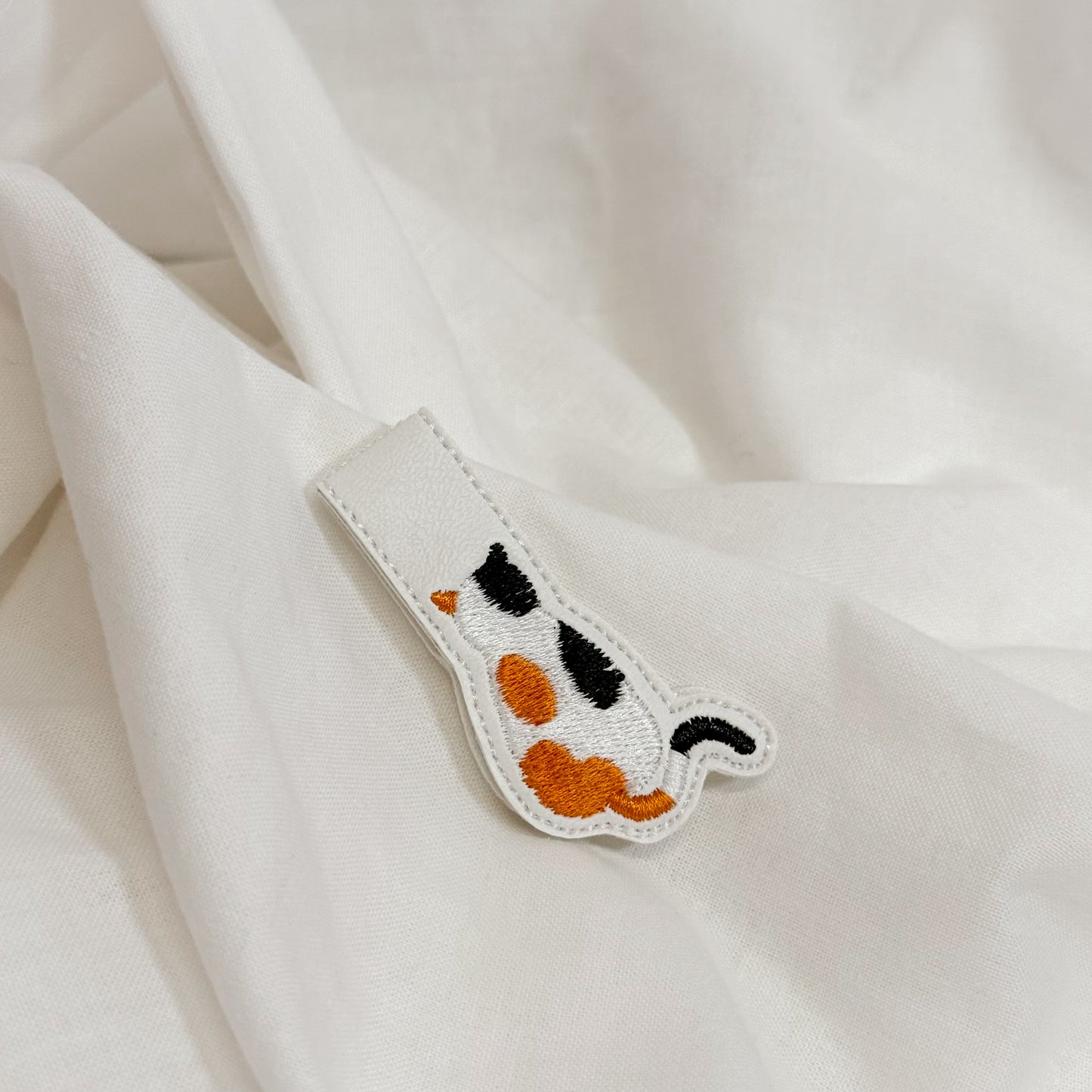 Embroidered Leather Magnetic Bookmark