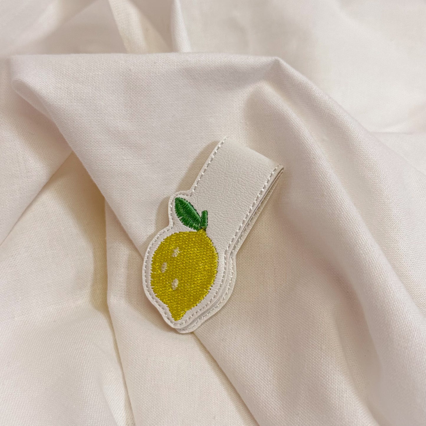Embroidered Leather Magnetic Bookmark