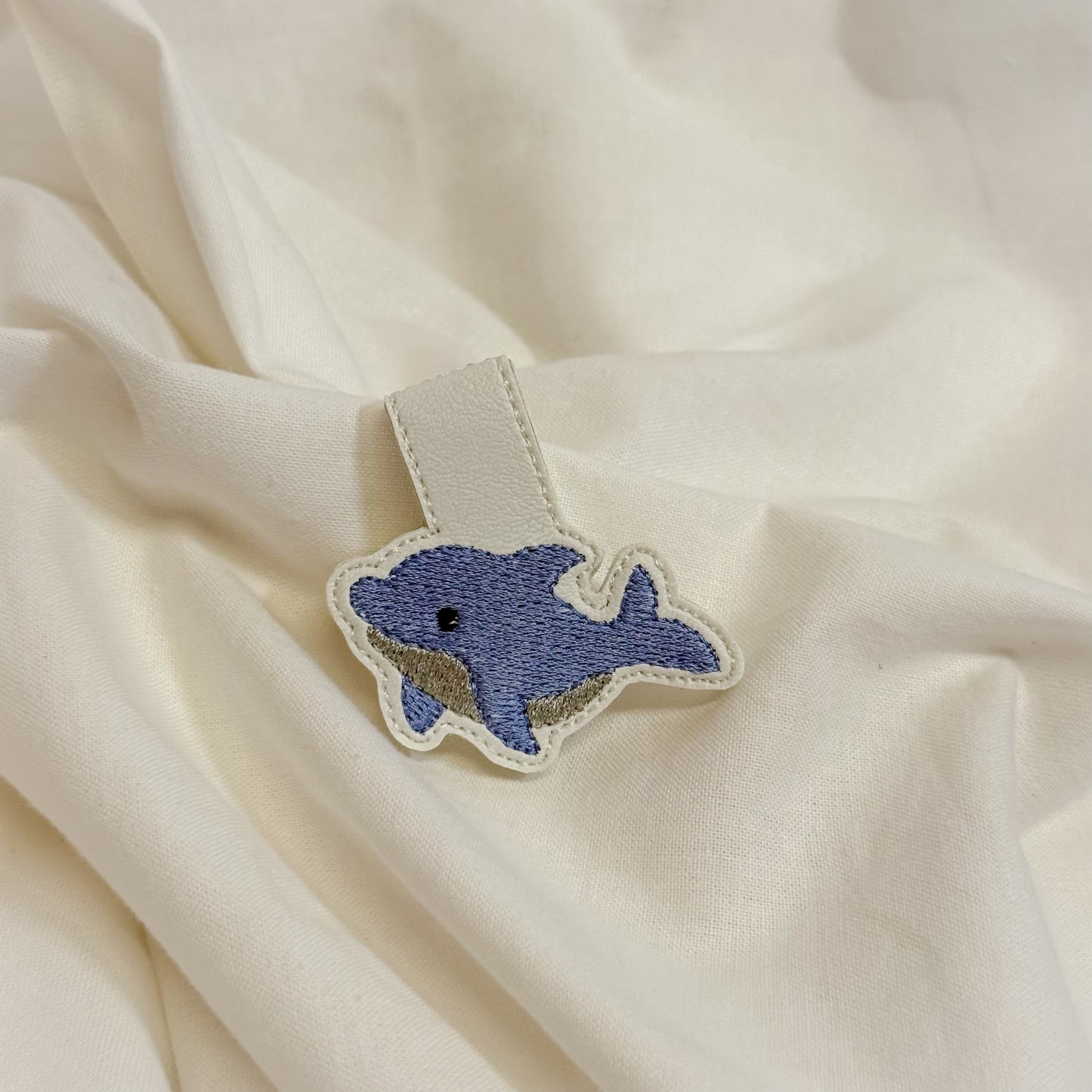 Embroidered Leather Magnetic Bookmark