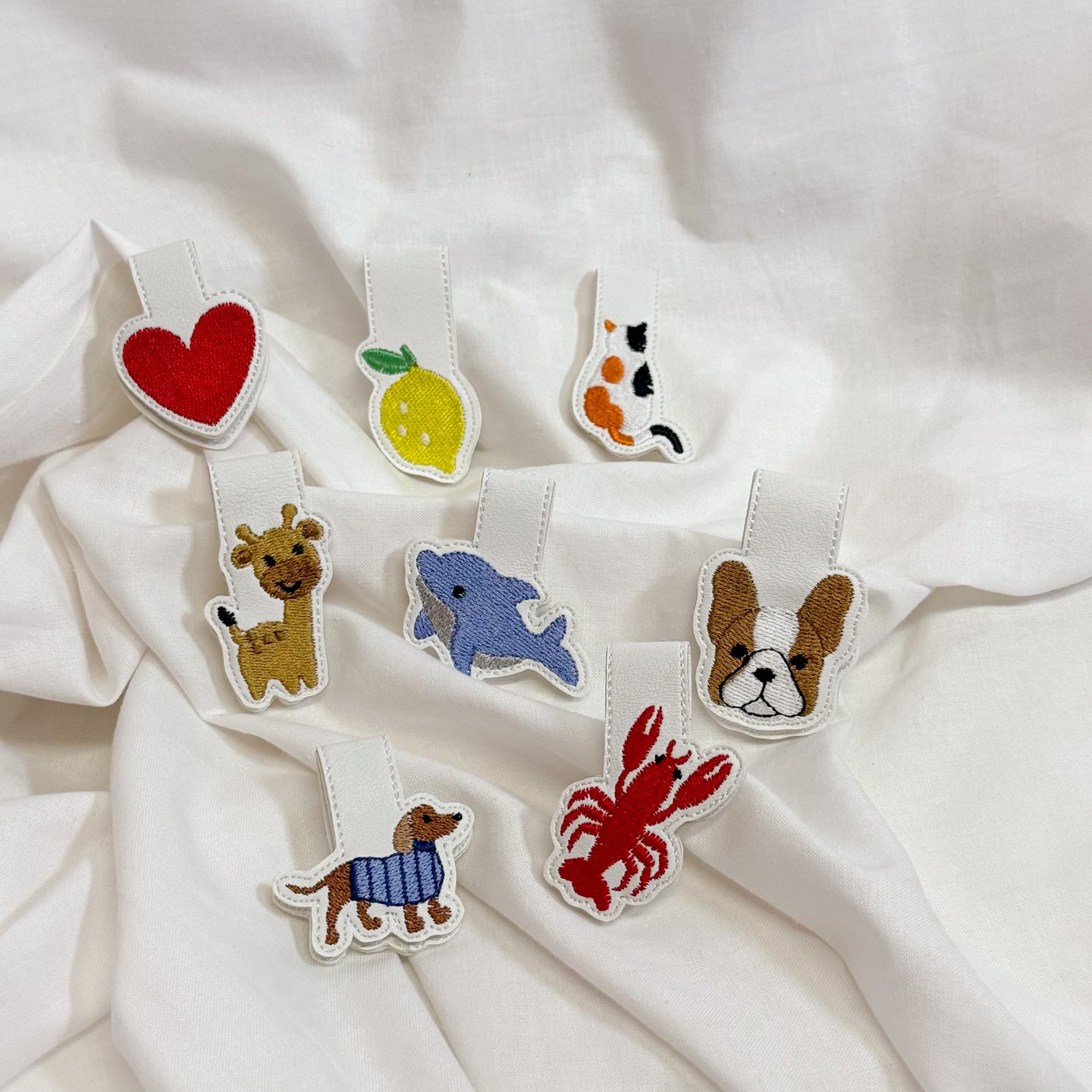 Embroidered Leather Magnetic Bookmark