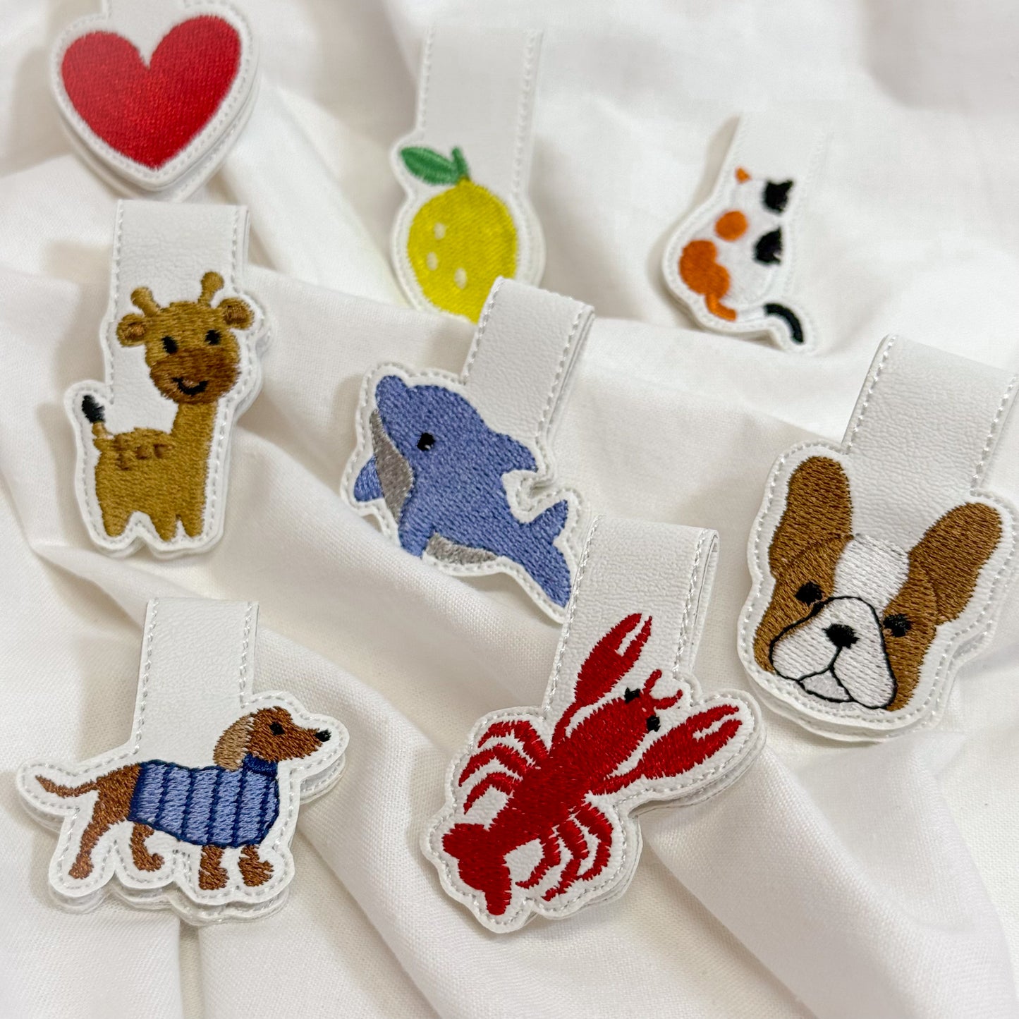 Embroidered Leather Magnetic Bookmark
