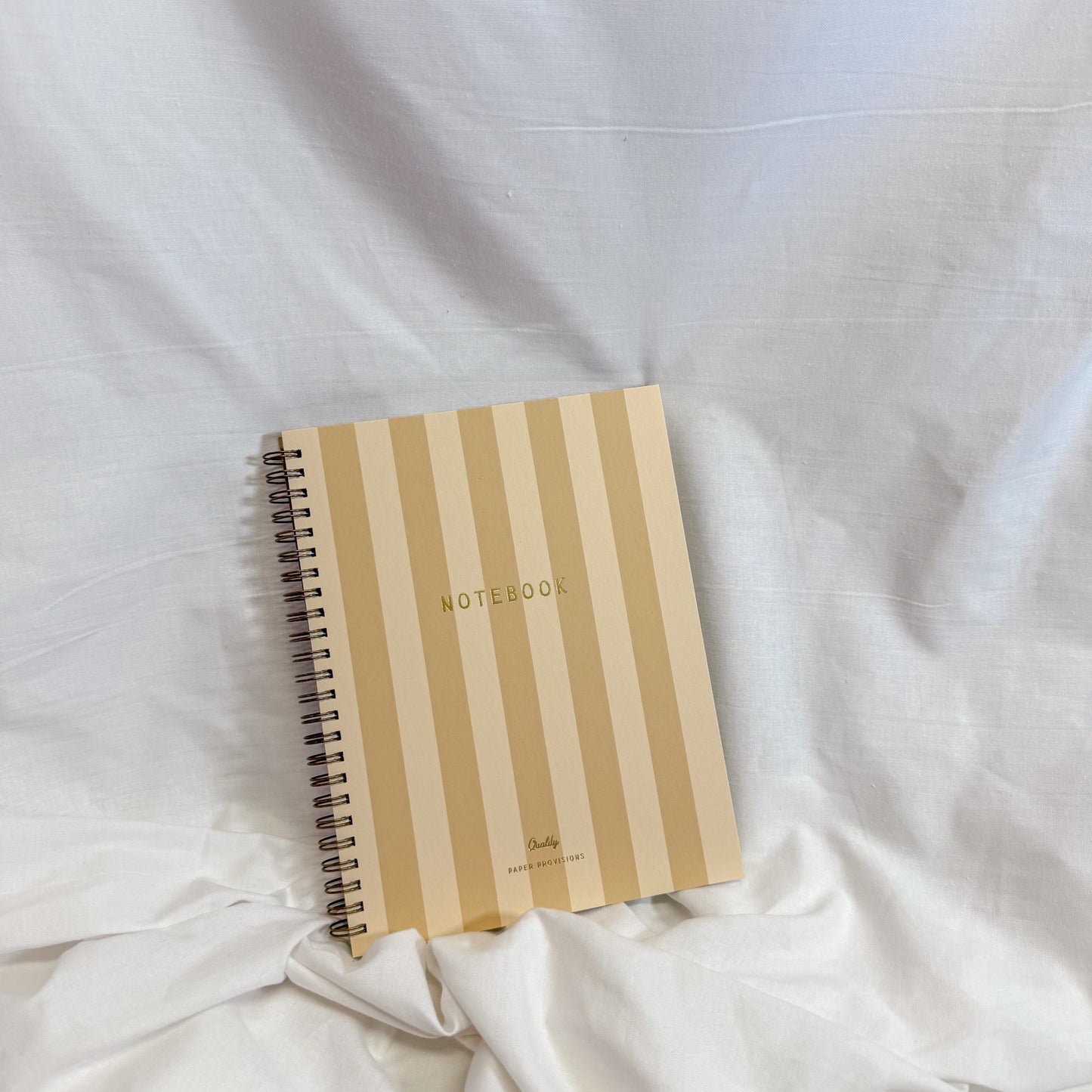Tan Striped Spiral Notebook
