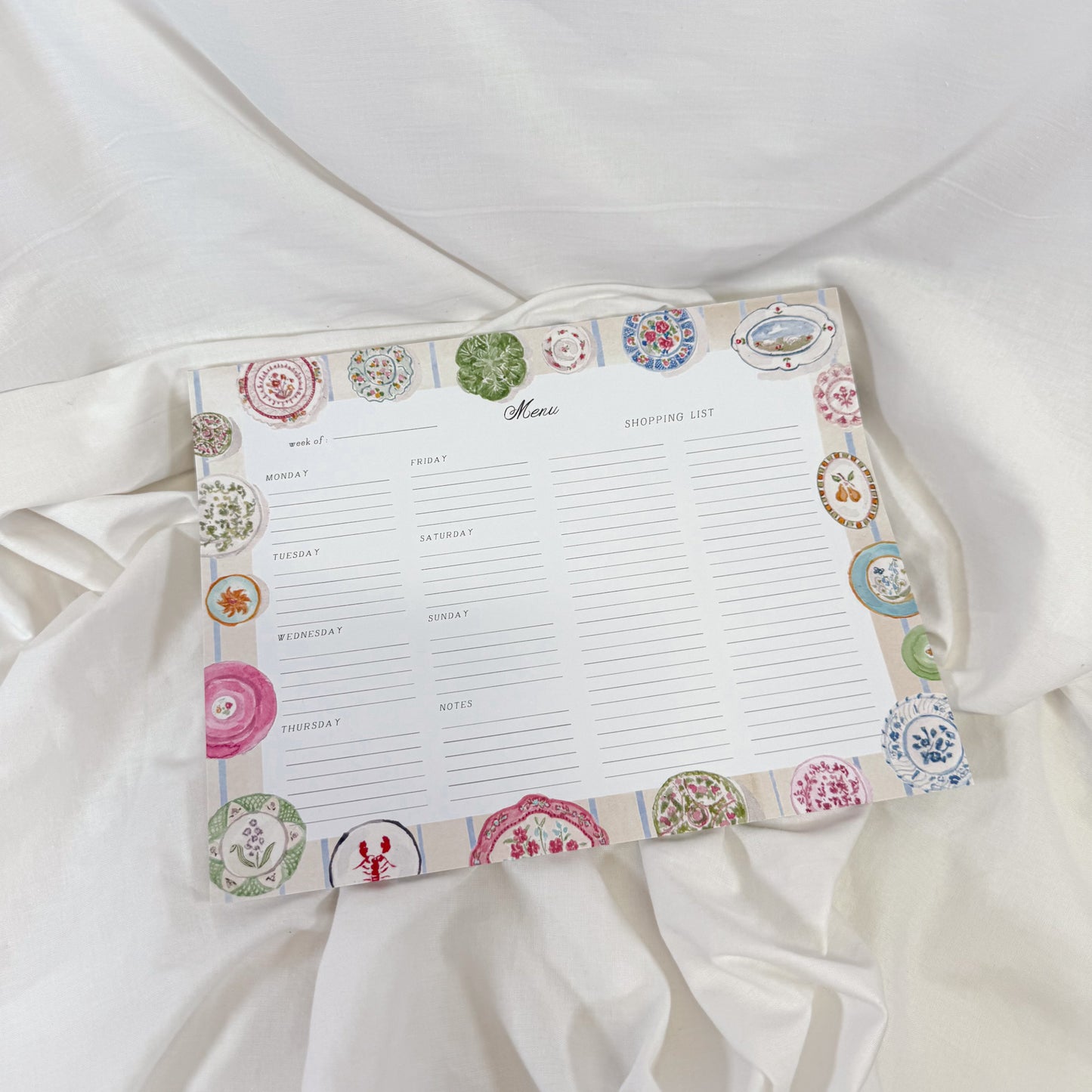 Plate Wall Meal Planner Notepad