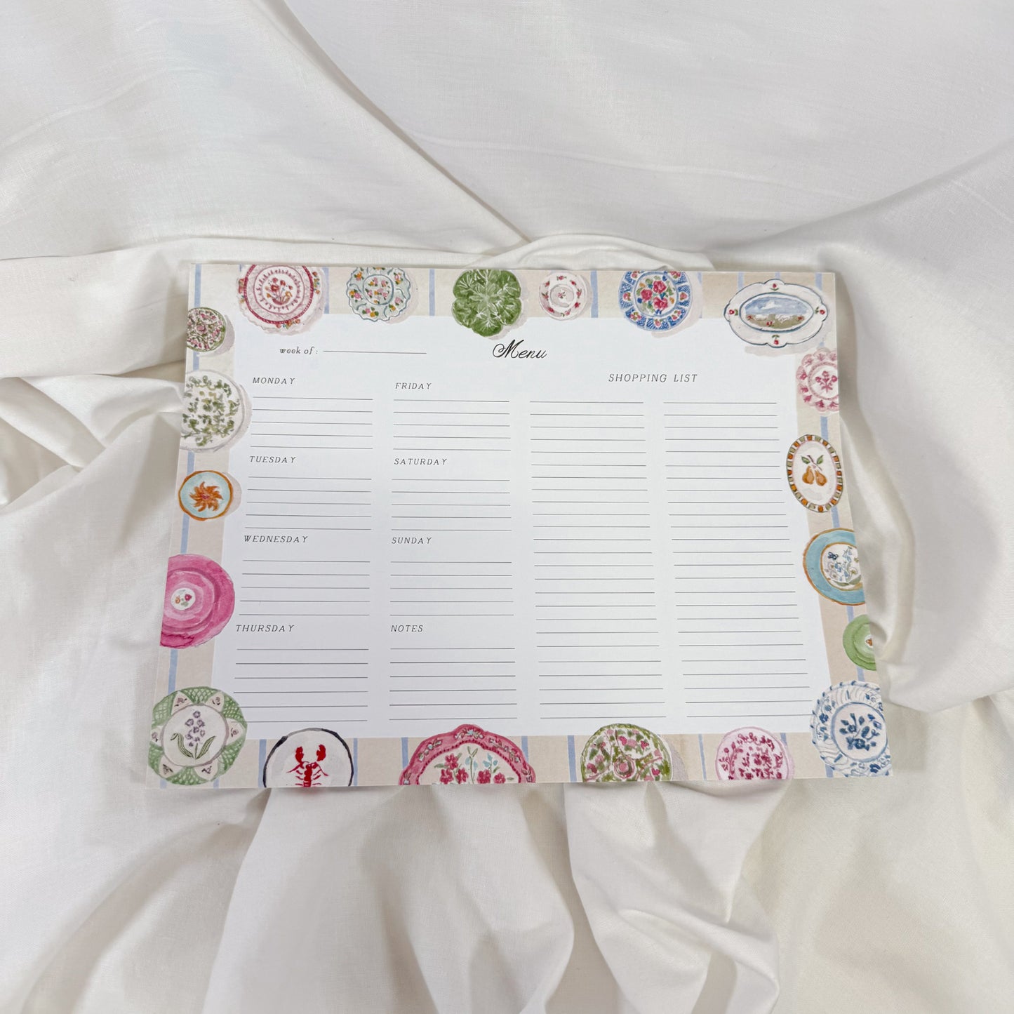 Plate Wall Meal Planner Notepad