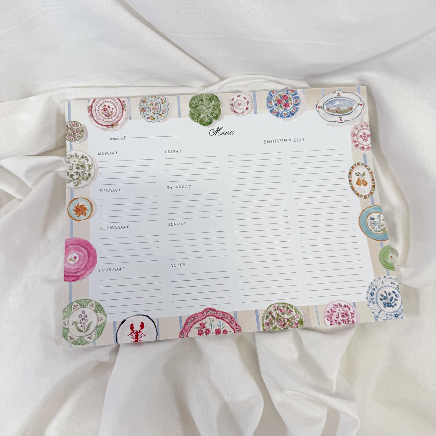 Plate Wall Meal Planner Notepad