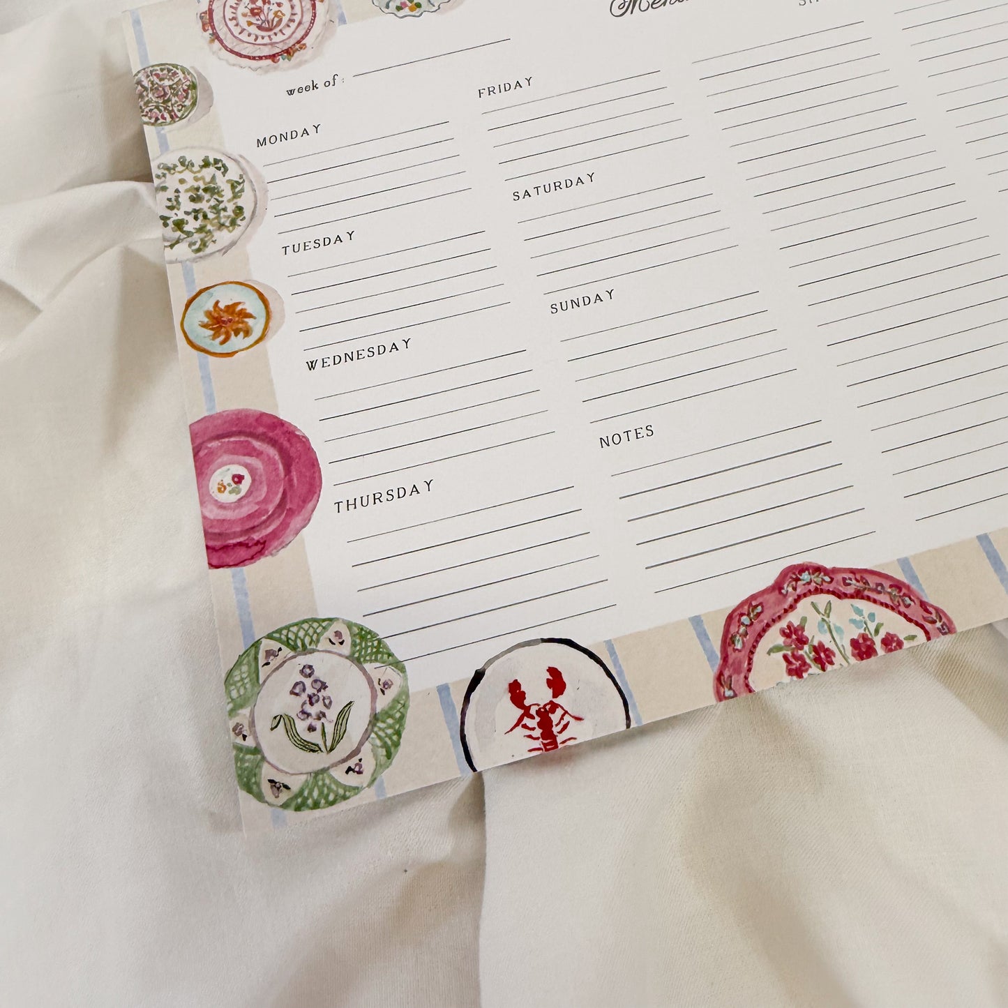 Plate Wall Meal Planner Notepad