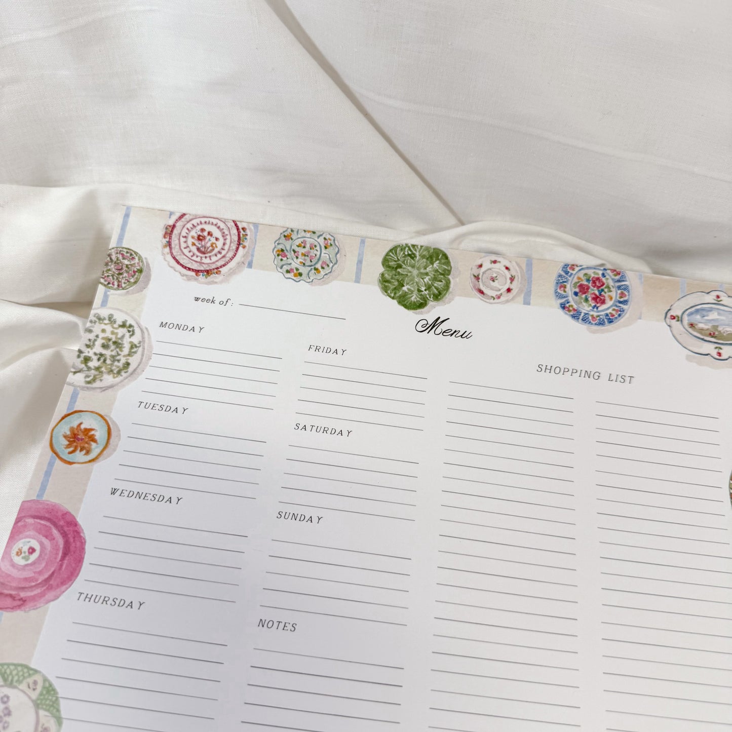Plate Wall Meal Planner Notepad