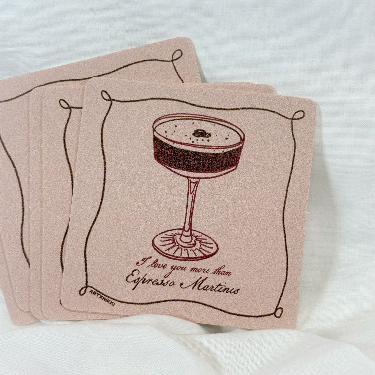 I Love Espresso Martinis Coaster Set