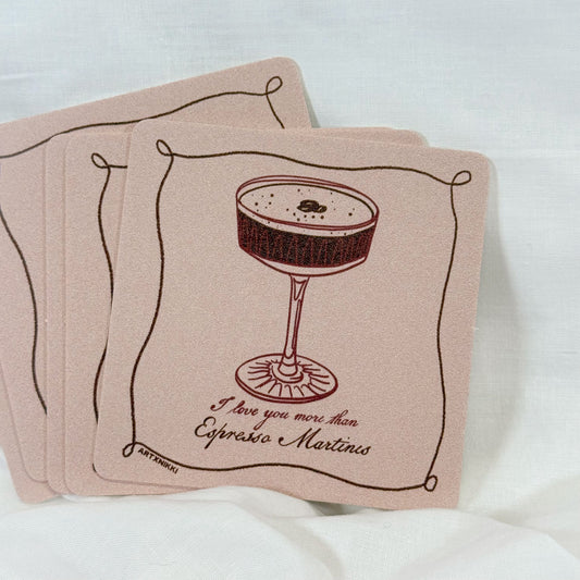 I Love Espresso Martinis Coaster Set
