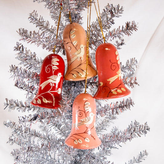 Wooden Bird Bell Christmas Ornament