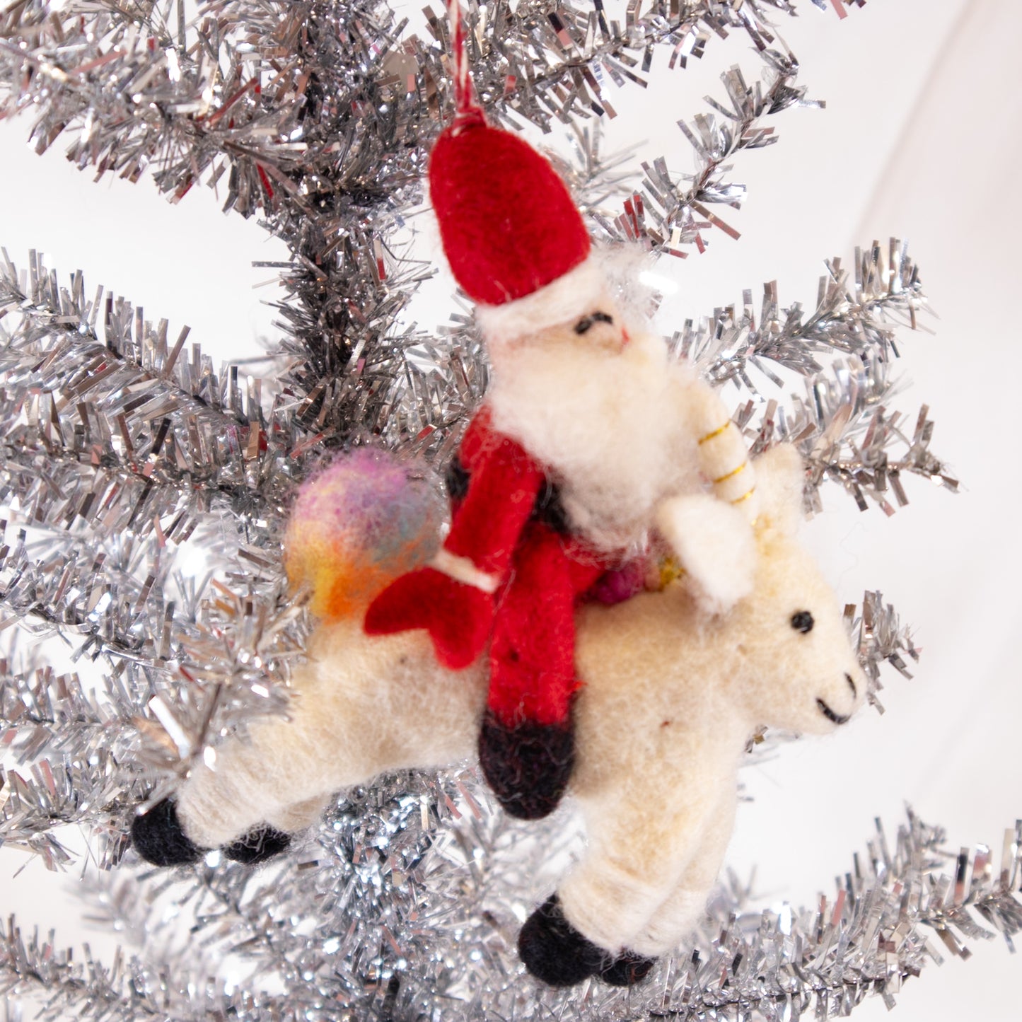 Unicorn Santa Felt Ornament