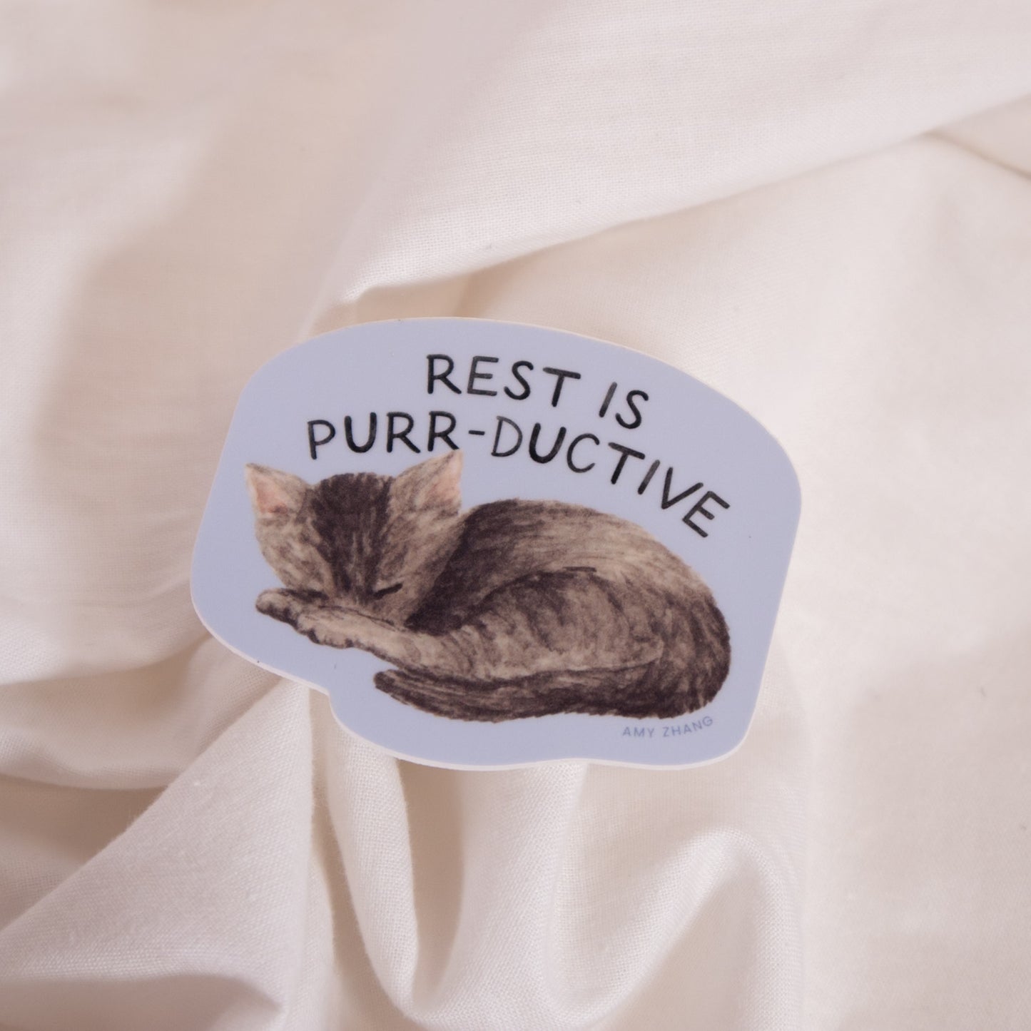 Resting Cat Vinyl Sticker